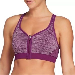 {DSG} Zippered front sports bra.  Size L. NWOT